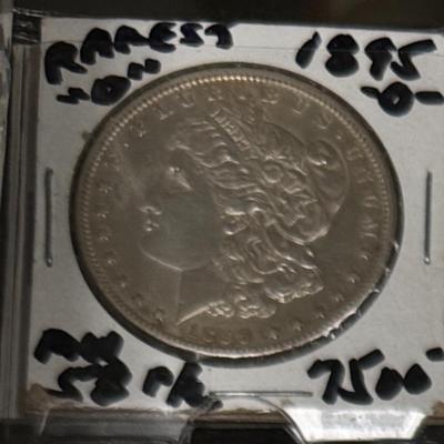 1895 O Morgan AU 58 Rarest of dates U S coin