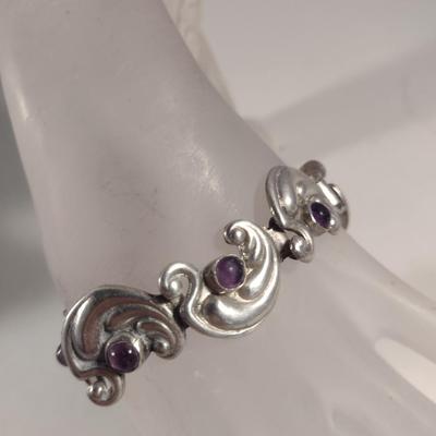 Sterling Silver and Stone Bracelet- Approx Weight 35 Grams (#320)