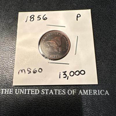 1856 P FLYING EAGLE 1c US COIN