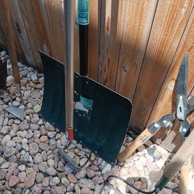 PRIMATIVE SHOVEL AND OTHER YARD TOOLS