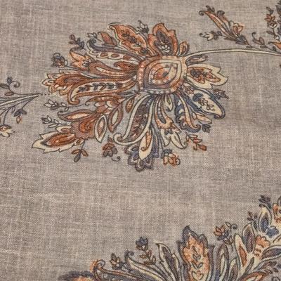 Tan & Floral Tablecloth