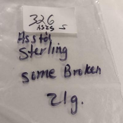 Assorted Sterling Silver- Approx Weight 21 Grams (#326)