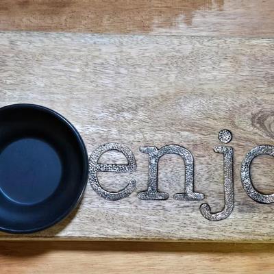 Mudpie Charcuterie "Enjoy" Board and Bowl