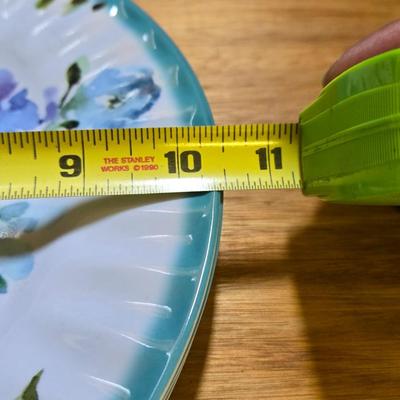 3 Plastic Floral Plates