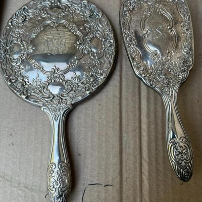Vintage Silver Plated 14 Pc Highly Carved Early 1900s Dresser Set
