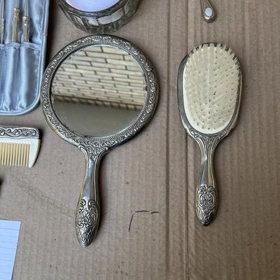 Vintage Silver Plated 14 Pc Highly Carved Early 1900s Dresser Set