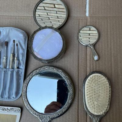 Vintage Silver Plated 14 Pc Highly Carved Early 1900s Dresser Set