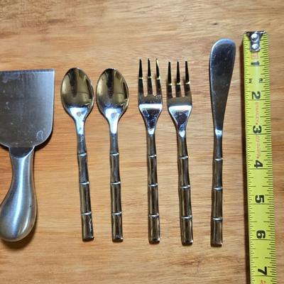 Mid Century Style Bamboo Serving Set