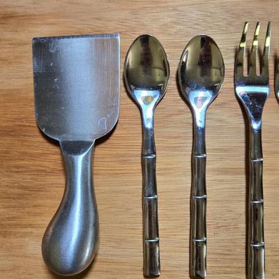 Mid Century Style Bamboo Serving Set