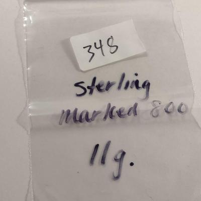 .800 Sterling Silver Ring and Earring Set- Approx Weight 11 Grams (#345)