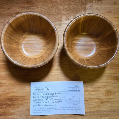 Pampered Chef Bamboo Snack Bowls