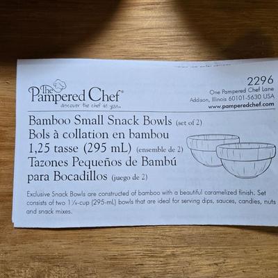Pampered Chef Bamboo Snack Bowls