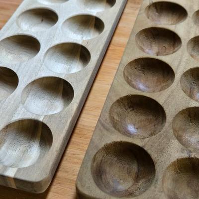 (2) Wooden Egg Trays