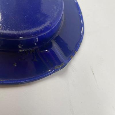 Vintage advertising ashtray - blue enamelware made in France