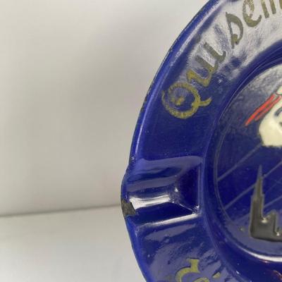 Vintage advertising ashtray - blue enamelware made in France