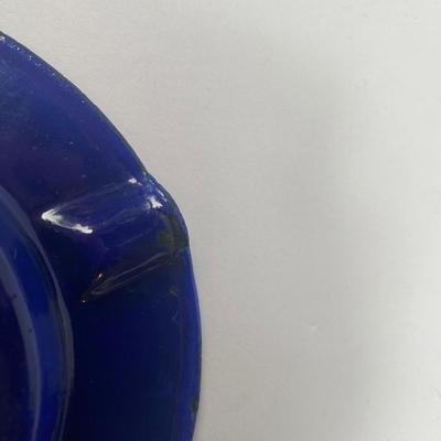 Vintage advertising ashtray - blue enamelware made in France