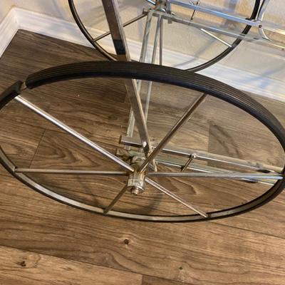 Vintage Mid Century Italian Chrome and Glass Bar Cart