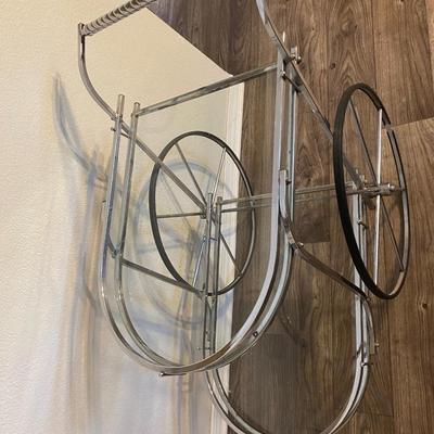 Vintage Mid Century Italian Chrome and Glass Bar Cart