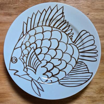 (4) Fitz & Floyd Ceramic Fish Plates