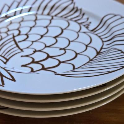 (4) Fitz & Floyd Ceramic Fish Plates