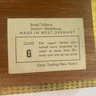 Brazil Trullerie Malsch/Heidelberg West Germany Cigar Box in exquisite condition