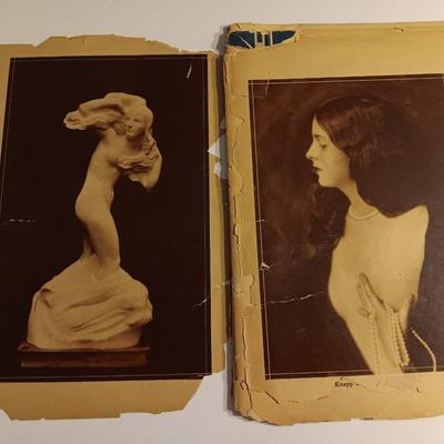 1927 Frankart Brass nude - Dancing lady smoke stand with two books 1927 models & Frankart