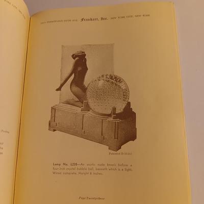 1927 Frankart Brass nude - Dancing lady smoke stand with two books 1927 models & Frankart