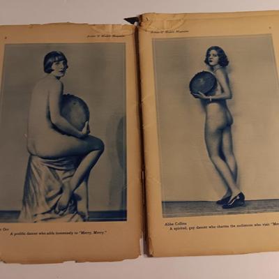 1927 Frankart Brass nude - Dancing lady smoke stand with two books 1927 models & Frankart
