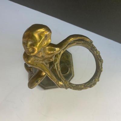 1927 Frankart Brass nude - Dancing lady smoke stand with two books 1927 models & Frankart