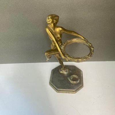 1927 Frankart Brass nude - Dancing lady smoke stand with two books 1927 models & Frankart