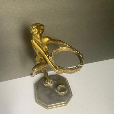 1927 Frankart Brass nude - Dancing lady smoke stand with two books 1927 models & Frankart