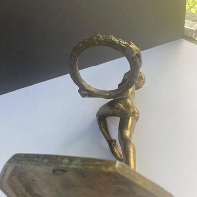 1927 Frankart Brass nude - Dancing lady smoke stand with two books 1927 models & Frankart