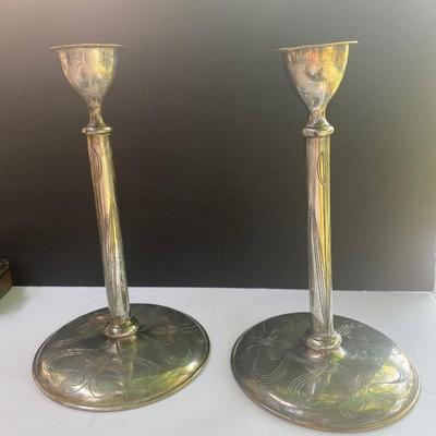 Vintage Silver Like Candle Stick Holders