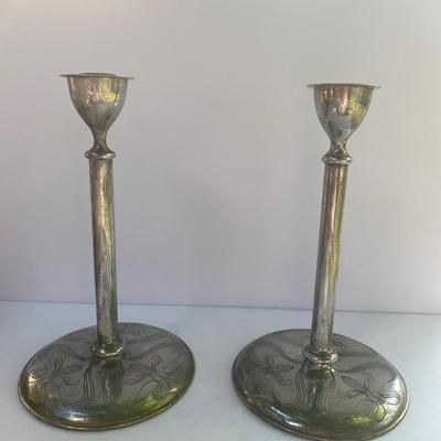 Vintage Silver Like Candle Stick Holders