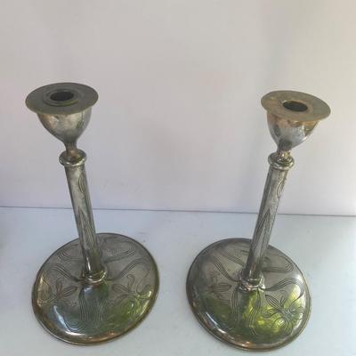 Vintage Silver Like Candle Stick Holders