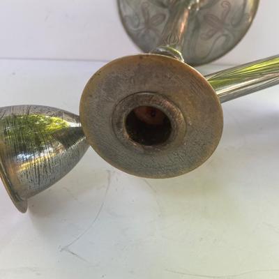 Vintage Silver Like Candle Stick Holders