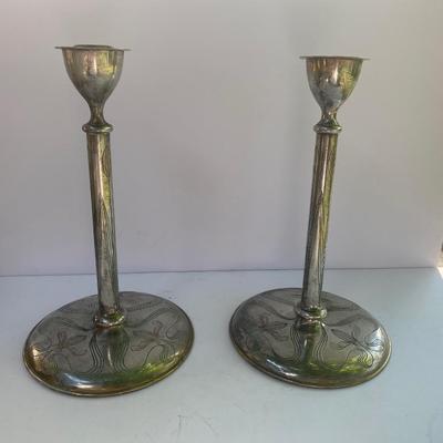 Vintage Silver Like Candle Stick Holders
