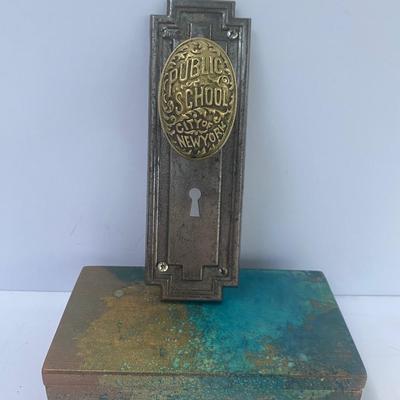 Antique New York City Public Schools DoorKnob and Trinket Box