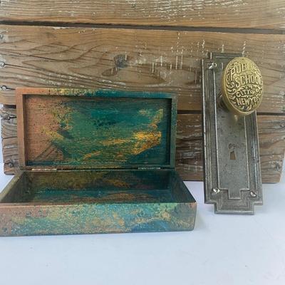 Antique New York City Public Schools DoorKnob and Trinket Box