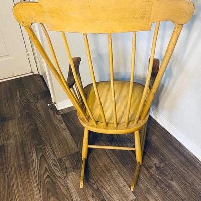 Antique hand painted wooden rocking chair