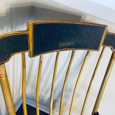 Antique hand painted wooden rocking chair