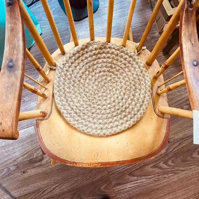 Antique hand painted wooden rocking chair