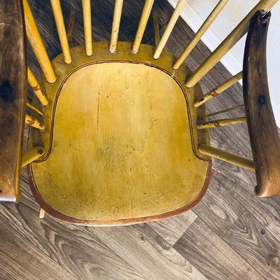 Antique hand painted wooden rocking chair
