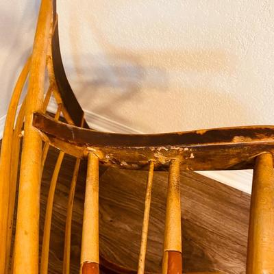 Antique hand painted wooden rocking chair