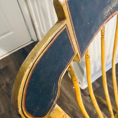 Antique hand painted wooden rocking chair