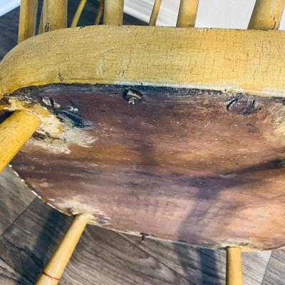 Antique hand painted wooden rocking chair