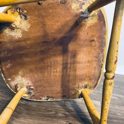 Antique hand painted wooden rocking chair