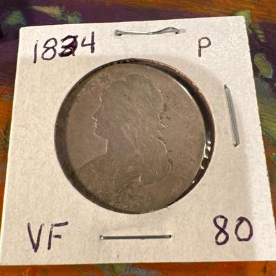 1834 CAPPED BUST .50c VF