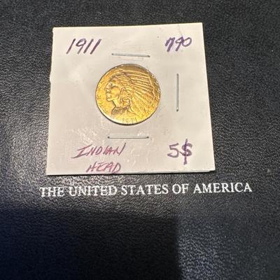 1911 INDIAN HEAD 5$ Gold piece