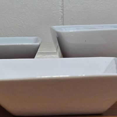3 Different Sizes Square Bowls and a Condiment Dish
